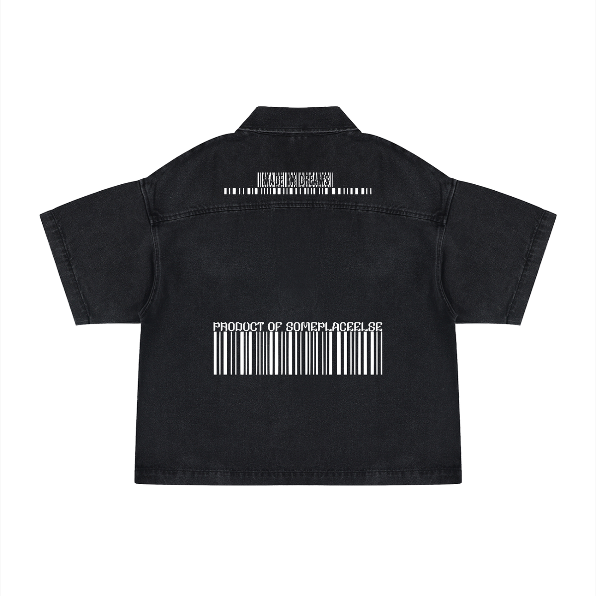 Track The Journey (Boxy Quarter-Zip Denim Shirt)